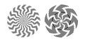 Circular Rotating Design Elements. Circle Striped Zigzag Patterns