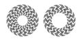 Circular Rotating Design Elements. Circle Striped Zigzag Patterns