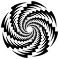 Circular, rotating spiral, vortex element, motif. Abstract geome