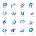 Circular rotation and motion in design elements. Abstract icons Royalty Free Stock Photo