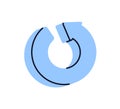 Circular round arrow, loop. Rotating movement. Refresh, reload, restart and reset action with curved cycle symbol. UI command