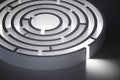 Circular rounded maze. 3D rendered illustration. Royalty Free Stock Photo