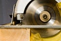 Circular saw in action Royalty Free Stock Photo