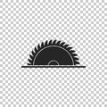 Circular saw blade icon isolated on transparent background. Saw wheel