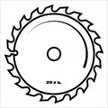 Circular saw blade. The icon. Isolated vector on white background Royalty Free Stock Photo