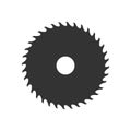 Circular saw blade icon isolated on white background.