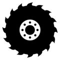 Circular saw blade vector icon Royalty Free Stock Photo