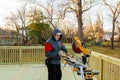 Circular Saw Carpenter Using Circular Saw for wood Royalty Free Stock Photo