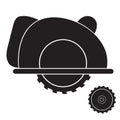 Circular saw construction tool icon on isolated background. Vector image