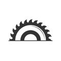 Circular saw icon in flat style isolated on grey background. For your design, logo. Vector illustration. Royalty Free Stock Photo