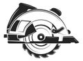 Circular saw icon. Metal tool with disc blade