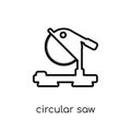 Circular saw icon. Trendy modern flat linear vector Circular saw Royalty Free Stock Photo