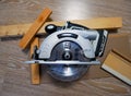 Circular saw for sawing wood. Sharp saw for woodwork