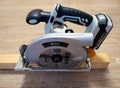 Circular saw for sawing wood. Sharp saw for woodwork