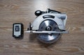 Circular saw for sawing wood. Sharp saw for woodwork