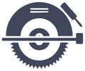 Circular saw tool illustration in a flat design style for carpentry and construction Royalty Free Stock Photo