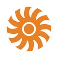 Circular saws icon. Orange color vector