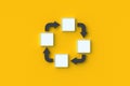 Circular scheme made of empty buttons and arrows Royalty Free Stock Photo