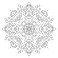 Circular shape easy and beautiful mandala design coloring book page Royalty Free Stock Photo