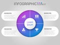 Circular shape elements of graph,diagram with steps,options,processes or workflow. Royalty Free Stock Photo
