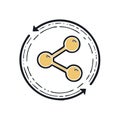 Circular Share Icon with Refresh Arrows Represents Global Network Connectivity and Communication Flow Royalty Free Stock Photo