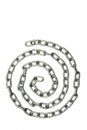 Circular silver metal chain