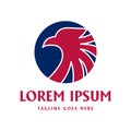 Circular Simple Minimalist American Eagle Hawk Falcon Head Logo Design Royalty Free Stock Photo