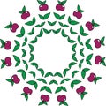 A circular simple pattern from apples and leaves