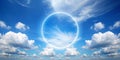 Circular Sky Portal, Clouds, Heaven, Dream , Blue Sky , Abstract , Digital Art Royalty Free Stock Photo