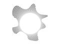 Circular sound wave. Sound line, radial spectrum, sound equalizer. Circular geometric wavy frame. Vector radial spectrum