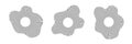Circular sound waves audio music round symbols of voice equalizers radial spectrum designs ring patterns. Vector