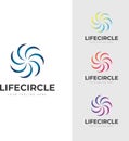 .Circular spiral Abstract Logo modern shape colorful meaningful life community sign Royalty Free Stock Photo