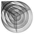 Circular spiral form. Layered concentric lines. Abstract geometrical shape. Artistic vector composition.