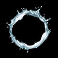 Water Splash Forms a Circular Shape Against a Blank Background With Clear Details and Visible Droplets Royalty Free Stock Photo