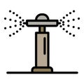 Circular sprinkler irrigation icon, outline style