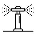 Circular sprinkler irrigation icon, outline style