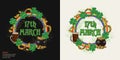 Circular St PatricksDay label with holiday objects Royalty Free Stock Photo