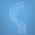 Circular staircase blueprint development background vector Royalty Free Stock Photo