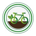 Circular stamp with eco bike