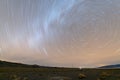 Circular star trails in the desert sky in Nevada, USA