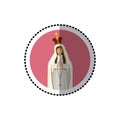 Circular sticker with virgin coronated Royalty Free Stock Photo