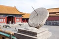 Circular stone sundial Royalty Free Stock Photo