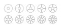 Circular structure chart. Outline circle section templates collection. Ring graph divided into pieces