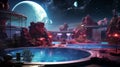 circular swimming pools on another planet