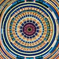 Circular Symphony II: Another image of a geometric pattern created with circles, but in a different design and color scheme3, Ge