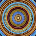 Circular Symphony III: Another image of a geometric pattern created with circles, but in a different design and color scheme1, G