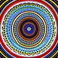 Circular Symphony III: Another image of a geometric pattern created with circles, but in a different design and color scheme4, G