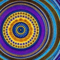 Circular Symphony: An image of a geometric pattern created with circles, in harmonious colors and intricate designs1, Generative