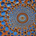 Circular Symphony: An image of a geometric pattern created with circles, in harmonious colors and intricate designs2, Generative