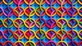 Circular Symphony: Interlocking Circles in Color Generative AI artwork